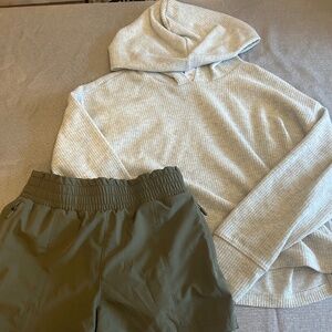 Girls Old Navy Active Long Sleeved Hoodie (L)  and Athletic Shorts (M)
